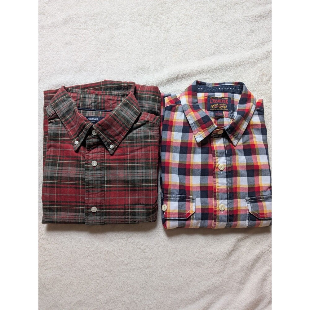 Casual Cremieux Mens Long Sleeve shirt Lot of 2 size Large Multi color